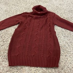 Burgundy Pink Lily Turtleneck